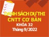 Danh sách thí sinh dự thi CNTT Cơ bản - Khóa 32 - Tháng 9/2022